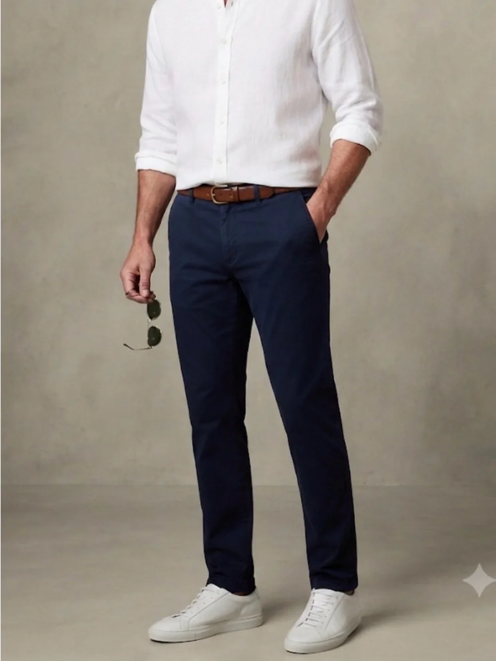 New J Crew Mens Navy Blue Athletic Slim Fit Flex Chino Pants  sz 38 x 32